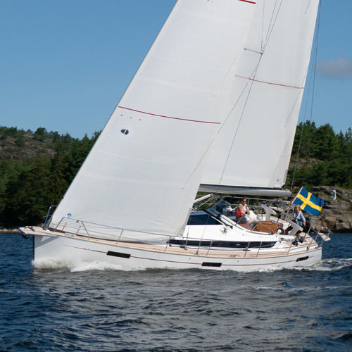 Cruising sailboat - N451 AC - Najad - 3-cabin / with bowsprit / twin steering wheels