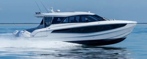 Catamaran express cruiser - 46 Coupe - AQUILA POWER CATAMARANS - outboard / hard-top / sport