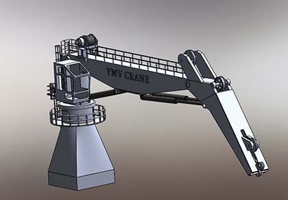 Ship crane - LIMITED SPACES - YMV CRANE AND WINCH SYSTEMS - for shipyards / for decks / knuckle boom