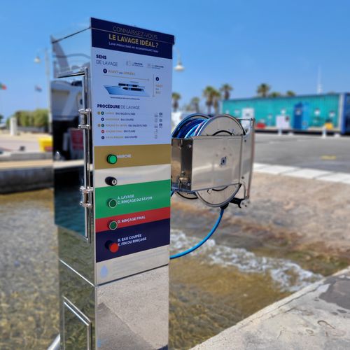 Desalination station with high-pressure cleaner - Fixed Ecostation - AZURETREND | ECOTANK | EMERGENSEA | MONAWA - fixed / fresh water rinse / seawater wash