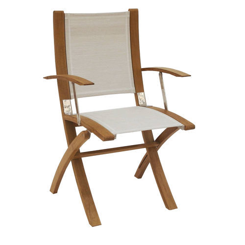 Standard boat chair COAF094T16_White Eurodesign folding / teak
