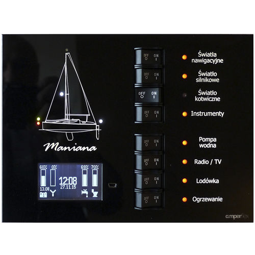Marine monitoring and control panel - BP08RMN - amperflex - for yacht / for sailboats / bilge