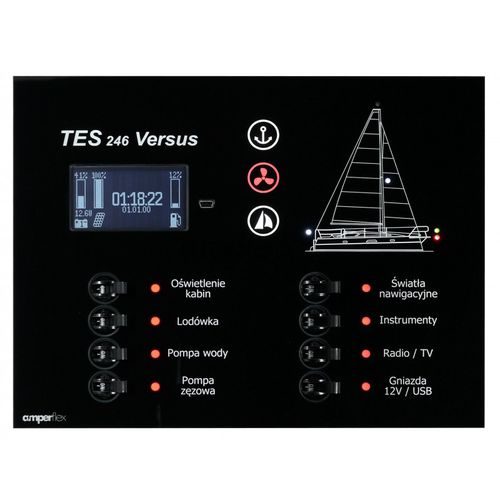 Boat monitoring and control panel Navigation Light System amperflex for yachts