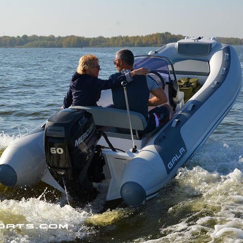 Outboard inflatable boat - A360L - GALA MARINE INTERNATIONAL In - rigid / open / side console