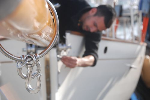 Sailboat bowsprit - WoodSpars - wooden / bermuda rig