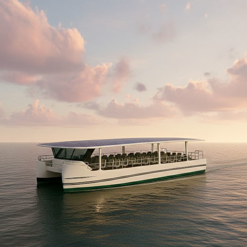 Electro solar professional boat - AISTER ALUMINIUM SHIPYARD - passenger boat / catamaran / outboard