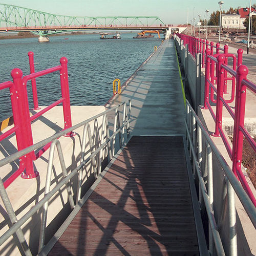 Dock gangway - PONTECH - with handrails