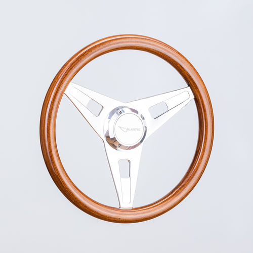 Aluminum power boat steering wheel - SW0043 pol/mah-light - Volantec OOD - mahogany / classic / design