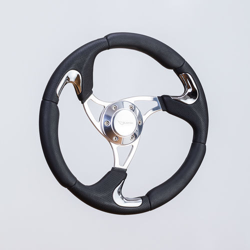 Polyurethane-coated power boat steering wheel - SW0093CO pol/chr - Volantec OOD - aluminum / classic / design