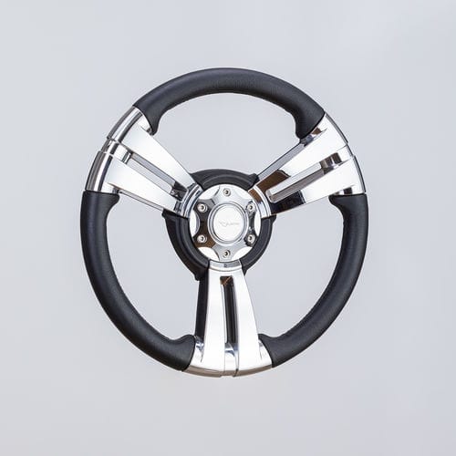 Polyurethane-coated power boat steering wheel - SW0029 chr - Volantec OOD - aluminum / design / three spokes