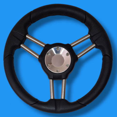 Aluminum power boat steering wheel - SSS03 - Volantec OOD - black