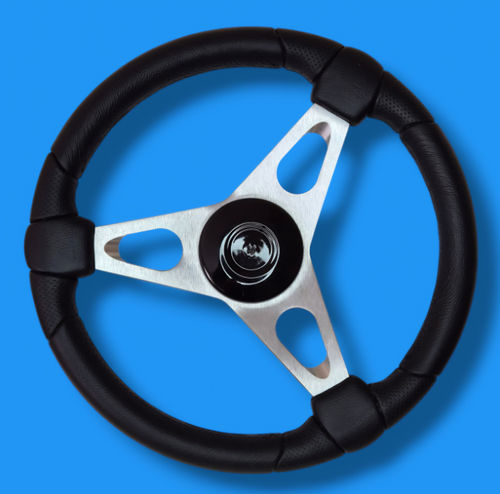 Aluminum power boat steering wheel - SSS05 - Volantec OOD - black