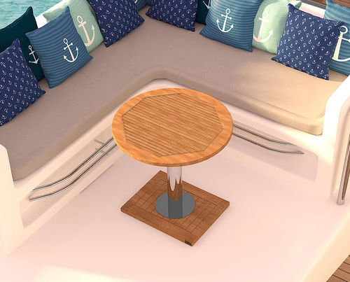Boat table - Opal T - Mia Marin - adjustable / teak