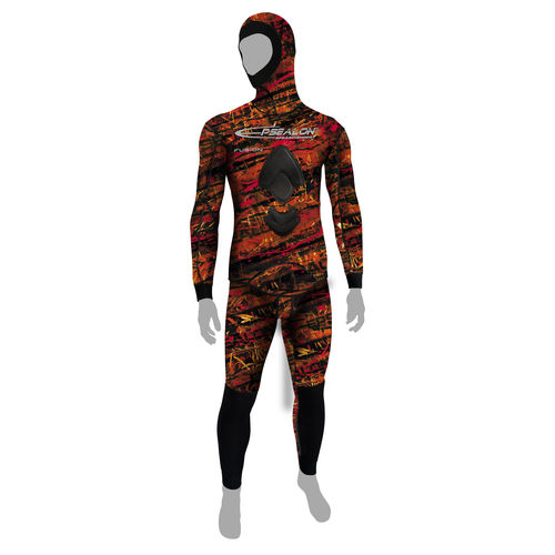 Wetsuit - Red Fusion - EPSEALON - watersports / with hood / two-piece