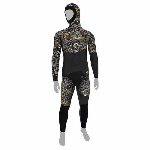 Spearfishing wetsuit - Fusion Skin SD - EPSEALON - long-sleeve / with hood / two-piece