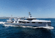 fishing mega-yacht / raised pilothouse / vertical bow
