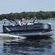 outboard pontoon boat / open / side console / sport