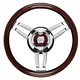 mahogany power boat steering wheel / racing / three spokes