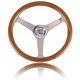 teak power boat steering wheel / design