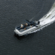 outboard pontoon boat / twin-engine / tri-tube / open