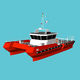 work boat / catamaran / inboard / aluminum