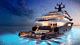 cruising mega-yacht / raised pilothouse / steel / with swimming pool