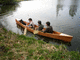 touring canoe / 3-person / wooden