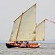 classic open sailing/rowing boat / sloop