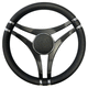 polyurethane-coated power boat steering wheel / three spokes