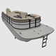 outboard pontoon boat / open / side console / fishing