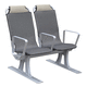 passenger ship seat / with armrests / high-back / 2-person