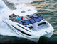 catamaran express cruiser / outboard / twin-engine / open