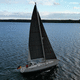 cruising sailboat / with bowsprit / twin steering wheels