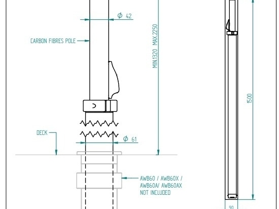 Adjustable telescopic pole for awning