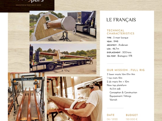 Traditional Craftsmanship: Woodspars Restores the Rigging of the Three-Masted Barque "Le Français"