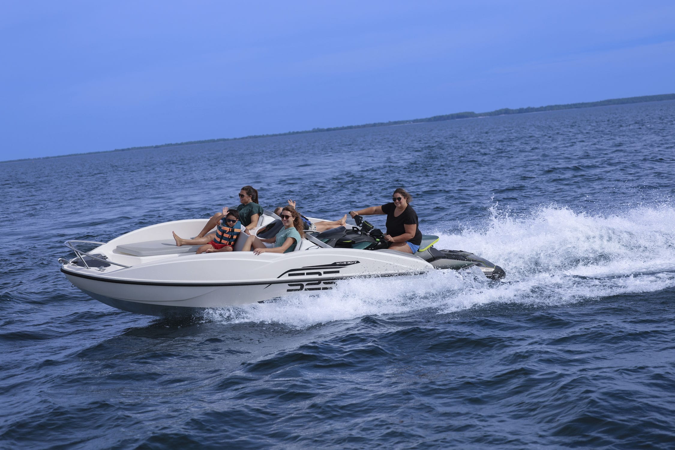 ジェットスキー推進ランナバウトボート - WAVE BOAT 525 - SEALVER - バウライダー / 水上スキー / ウェイクボード