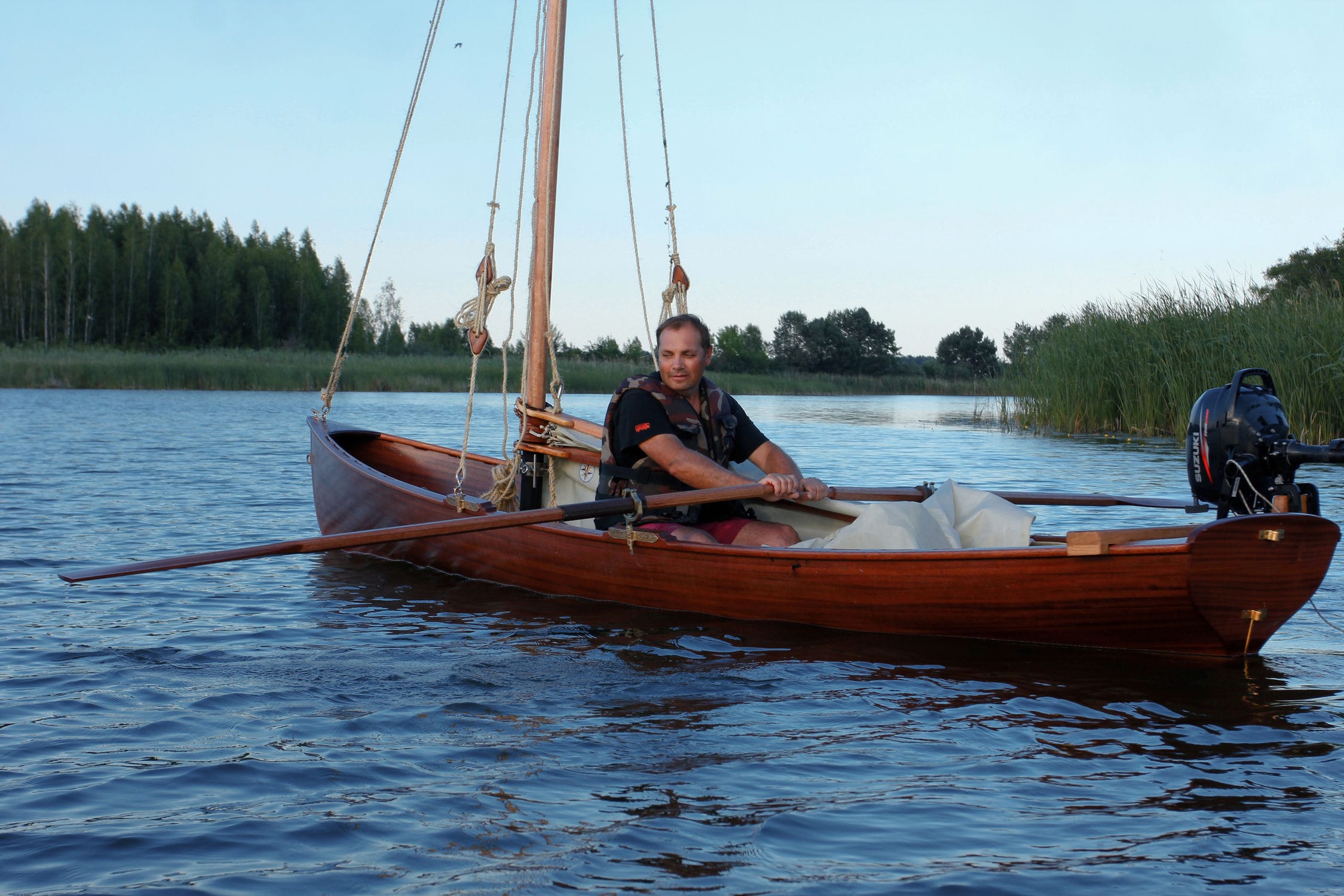 木製セーリングボートモデル 約120cm セーリング・ロウイング