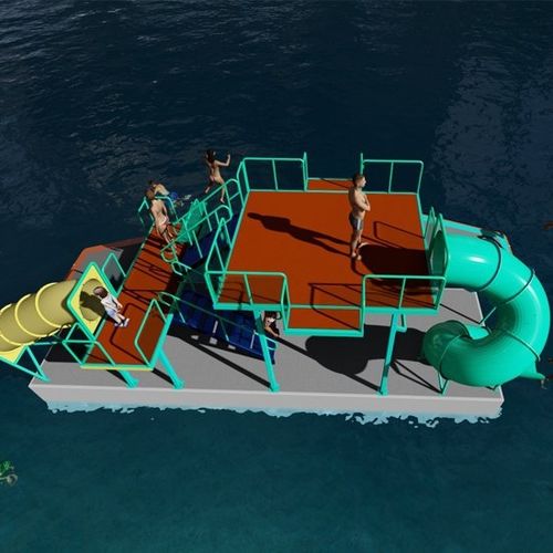滑り台水中遊具 - HSB Marine  - プラットフォーム型 / 島 / レジャーセンター用