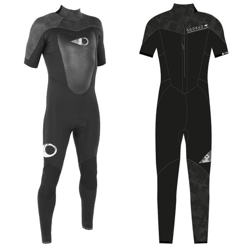 サーフィンウェットスーツ - FIGHTER Back-zip Black - SOÖRUZ SURFWEAR COMPANY - フルタイプ / 半袖 / 2 mm