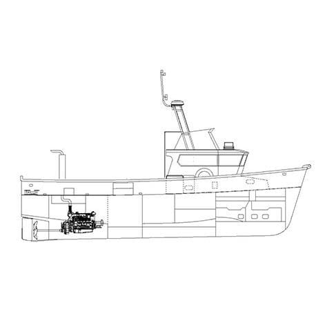 マグロ引網漁船業務用ボート - 077 - Sachal Shipyard - 船内機
