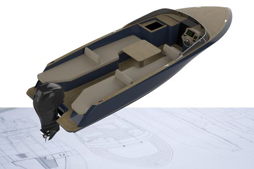 ヨット用付属品ランナバウトボート - ECLA 24 - CLYD Yacht Design - 船外機 / デュアルコンソール / オープン
