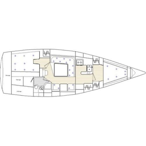 クルージングヨット - 36 DS - Nautisch Centrum Delfzijl - キャビン1室