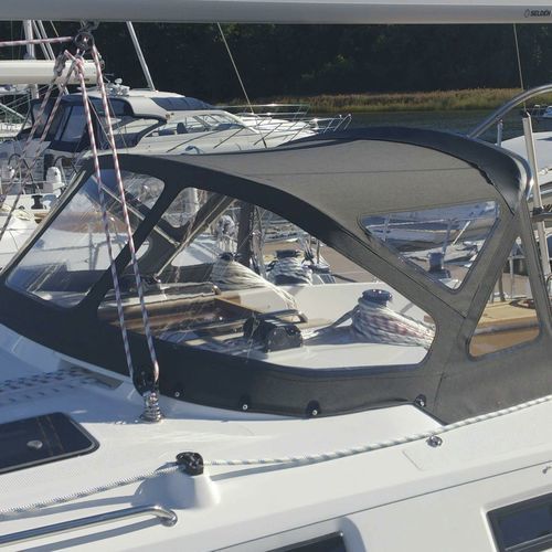 セールボート用ドジャー - Bavaria 41 - KAPELL ANNAT - コックピット / ステンレス鋼フレーム / 黒色