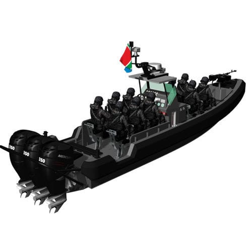 監視船業務用ボート - SHADOWHAWK 10 - KND Naval Design - 船外機 / アルミニウム / リジットハル