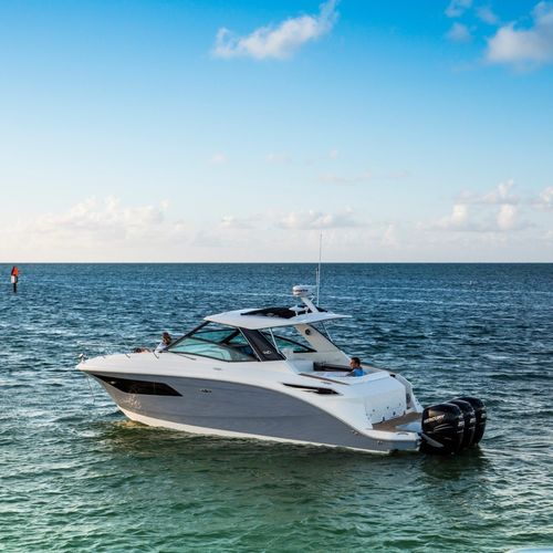 船外機エクスプレスクルーザー - SUNDANCER 320 OB - Sea Ray - 三発機 / ソフトトップ / クルージング