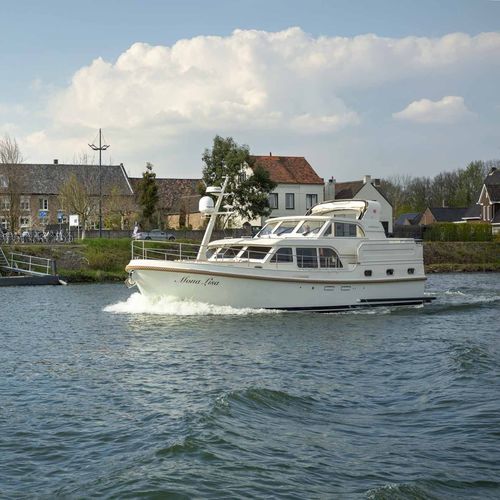 船内機エクスプレスクルーザー - Grand Sturdy 450 AC Variotop - Linssen Yachts B.V. - フライブリッジ / 河川 / スチール製