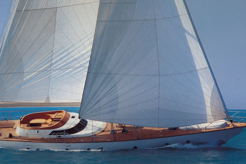 レース用セーリングヨット - SIMBA - Perini Navi - デッキサロン付き / ケッチ