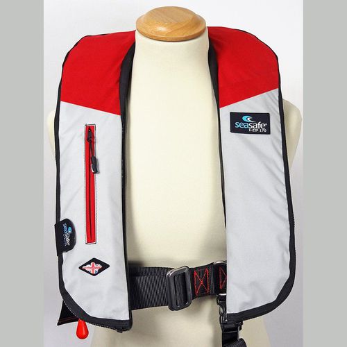 膨張式救命胴衣 - I-Zip – Red & Grey - Seasafe Systems Ltd - 170 N / ISO12402-3 / ISO12401