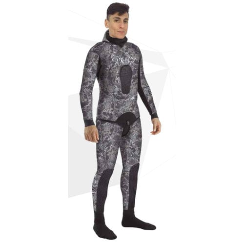 ダイビングウェットスーツ - DARK BLACK CAMO - SPETTON - 長袖 / 一体型 / フード付き