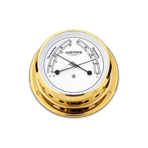 アナログバロメーター - CW070006 - Gerhard D. WEMPE KG Division Chronometerwerke - 真ちゅう製 / 白色 / 温度計